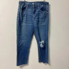 OLD NAVYオールドネイビー レディース ストレートデニム ダメージ【12】
