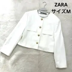 zara テーラードジャケット白