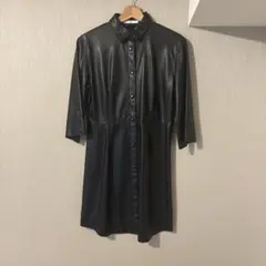 SLY ブラックレザー風シャツワンピースのサムネイル
