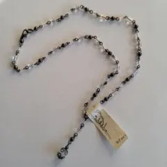 黒と透明のビーズネックレス