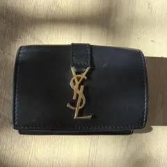 SAINT LAURENT ブラックレザー 三つ折り財布