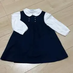 極美品　ファミリア　花柄　ジャンパースカート　ブラウス　セット　80