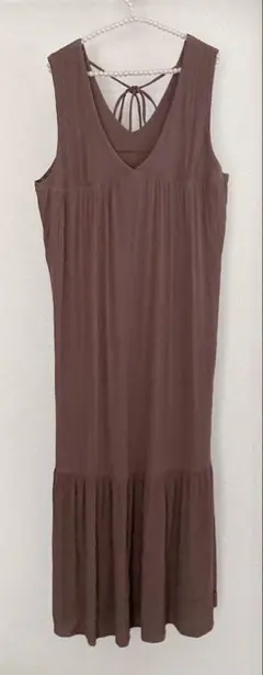 mily bilet マキシワンピース バックリボン ブラウン Mサイズ