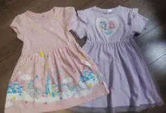 110半袖ワンピース ２着セット プリキュア、西松屋 ※バラ売り不可