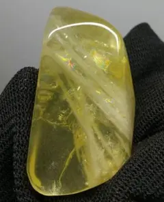 希少　レインボー　インクルージョン入り　シトリン　フリーフォーム　天然石
