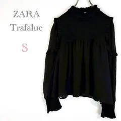 ♦︎ザラ トラファルック【S】フリルドットブラウス　シアーブラウス　クルーネックのサムネイル