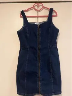 ダークデニム ジップアップ サロペット