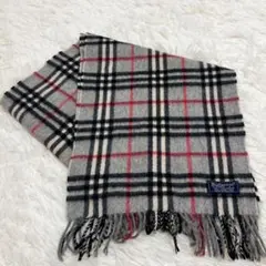 【極美品✨️】バーバリーズ カシミヤ100% マフラー　ノバチェック　グレー