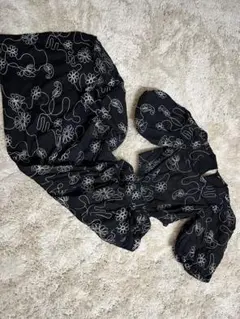 ZARA 刺繍 ロングワンピース ブラック