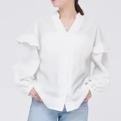 IENA イエナ　フリルスリーブ　シャツ　ブラウス