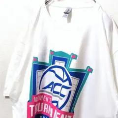 ギルダンACCウーマントーナメントグリーンズボロ Tシャツホワイト白XL古着