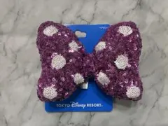 ディズニー　ミニー　ヘアゴム　スパンコール　ピンク　ヘアポニー