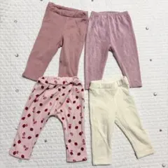 80 裏起毛セット　ユニクロ　エバークローゼット　バースデイ　苺柄　長ズボン