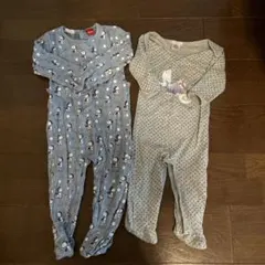 PEANUTS スヌーピー柄ロンパース2点セット