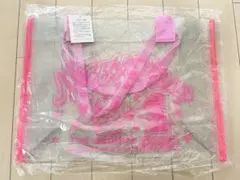 メゾピアノ ビニールバッグ プールバッグ ピンク ラメ キラキラ リボン 