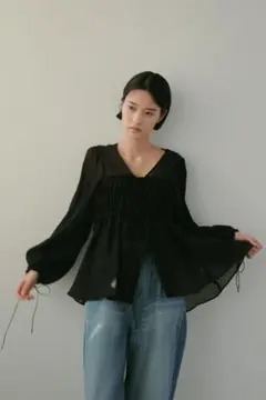 CASA FLINE シャーリングチュニックトップ 長袖シャツのサムネイル