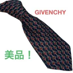 美品！GIVENCHY シルク ネクタイ ネイビー 鎖柄 大人気！のサムネイル