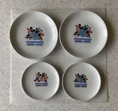 【Disney】 ミッキー& ミニー 小皿4枚セット 陶器