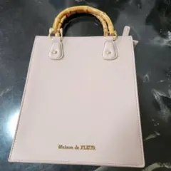 Maison de FLEUR ピンク スクエアバッグ バンブーハンドル♪希少