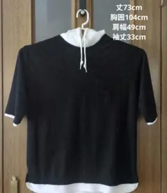 NEOSARTIC フード付き 半袖Tシャツ ブラック ホワイト Mのサムネイル