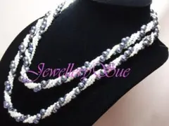 【日本製】 気品ある♪天然淡水真珠/ホワイト&ブラックパール超ロングネックレス♪