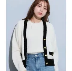 マイストラーダ　ベロアニットカーディガン