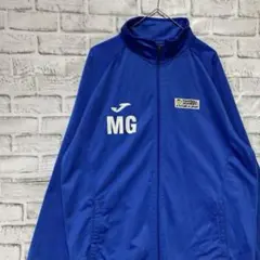 ジャージ　トラックジャケット　ブルーL ロゴ刺繍822