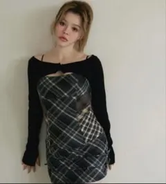 andmary Aine set mini dress M gray