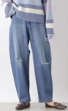 未使用タグ付き LEPSIM ダメージカーブデニムパンツ Mサイズ