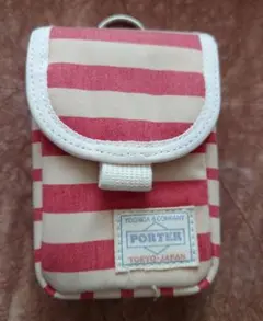 【値下】PORTER　マルチポーチ（ホワイト×レッド）のサムネイル