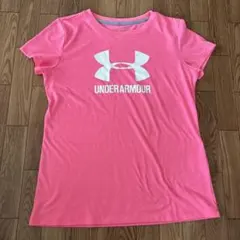 美品アンダーアーマーUNDER ARMOURピンク Tシャツ 半袖SM スポーツ