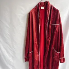 ヴィンテージ 総柄ガウン コート XL相当　ワインレッド les 3 Lords