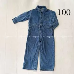 デニムロンパース/オールインワン/オーバーオール/100