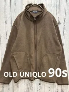 ♠️ OLD UNIQLO ユニクロ　フリース　90s ブラウン　ジップアップ