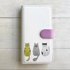 スマホケース　全機種対応　iPhone16 手帳型　ネコ　可愛い