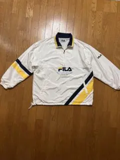 FILA ナイロンジャケット ホワイト/イエロー/ネイビー