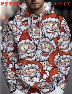 サンタ柄 パーカー クリスマス パーカー 可愛いパーカー ストリートパーカー