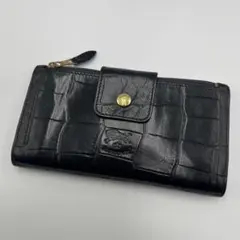 希少 人気 イルビゾンテ 長財布 クロコ ブラック レザー