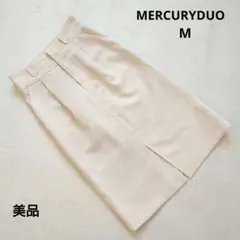 美品 MERCURYDUO アイボリー スリット入り ひざ丈タイトスカート Mのサムネイル