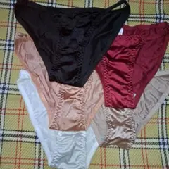 シンプル サテン生地 人気ショーツ5枚セット
