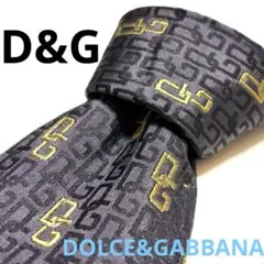 Dolce & Gabbana ゴールドDG柄　グレーシルクネクタイのサムネイル