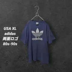【USA製】希少 XL 両面ロゴ 万国旗 80s-90s アディダス Tシャツ
