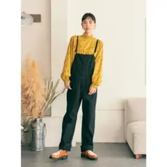 美品　AMERICAN HOLIC　V切り替えシャーリングフラワーブラウス　Lのサムネイル