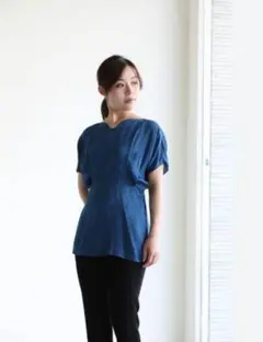 マメクロゴウチ　Draped Sleeves Komon Topsのサムネイル