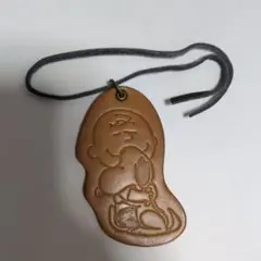 VintagePEANUTS チャーリーブラウン スヌーピー レザーキーホルダー