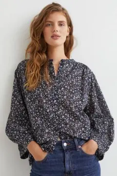 【H&M】コットン花柄ブラウス WEB限定品