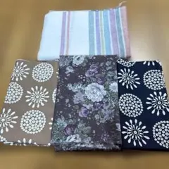綿生地セット 花柄・ストライプ・円形模様