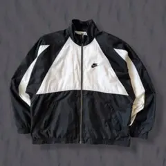 【超希少】90s NIKE ナイロンジャケット ブラック ホワイト 珍デザイン