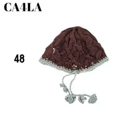 CA4LA カシラ ニット帽 ブラウン/グレー 48のサムネイル