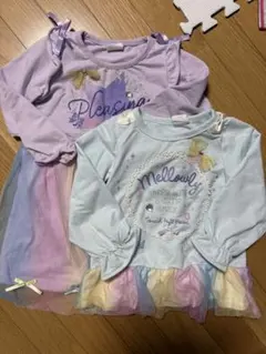 フリル付きチュニック2点セット 110cm レインボーカラー